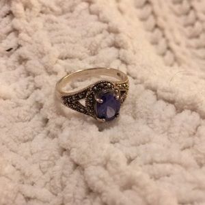Tanzanite & sterling silver ring